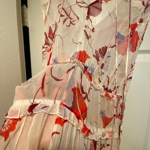 Hugo Boss Women’s Sheer Chiffon Floral Print Maxi Dress XS-S sample New NWOT - Picture 17 of 17